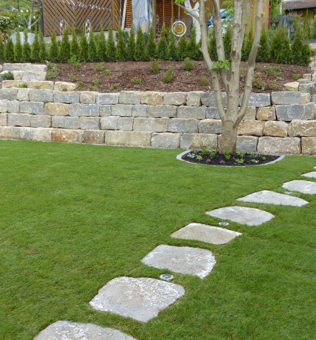 Hangbefestigung aus Gartenmauern